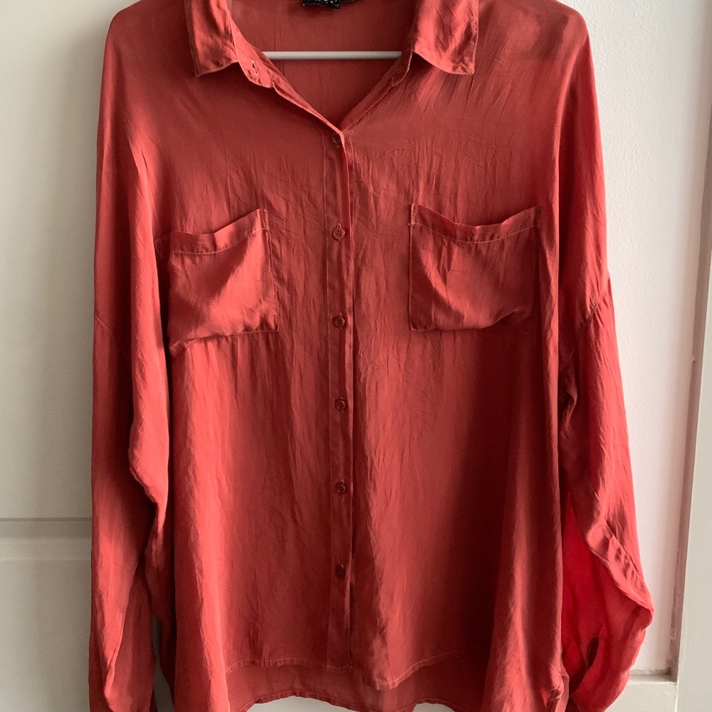 Maven West Burnt Orange Long Sleeve Button Down Size Small